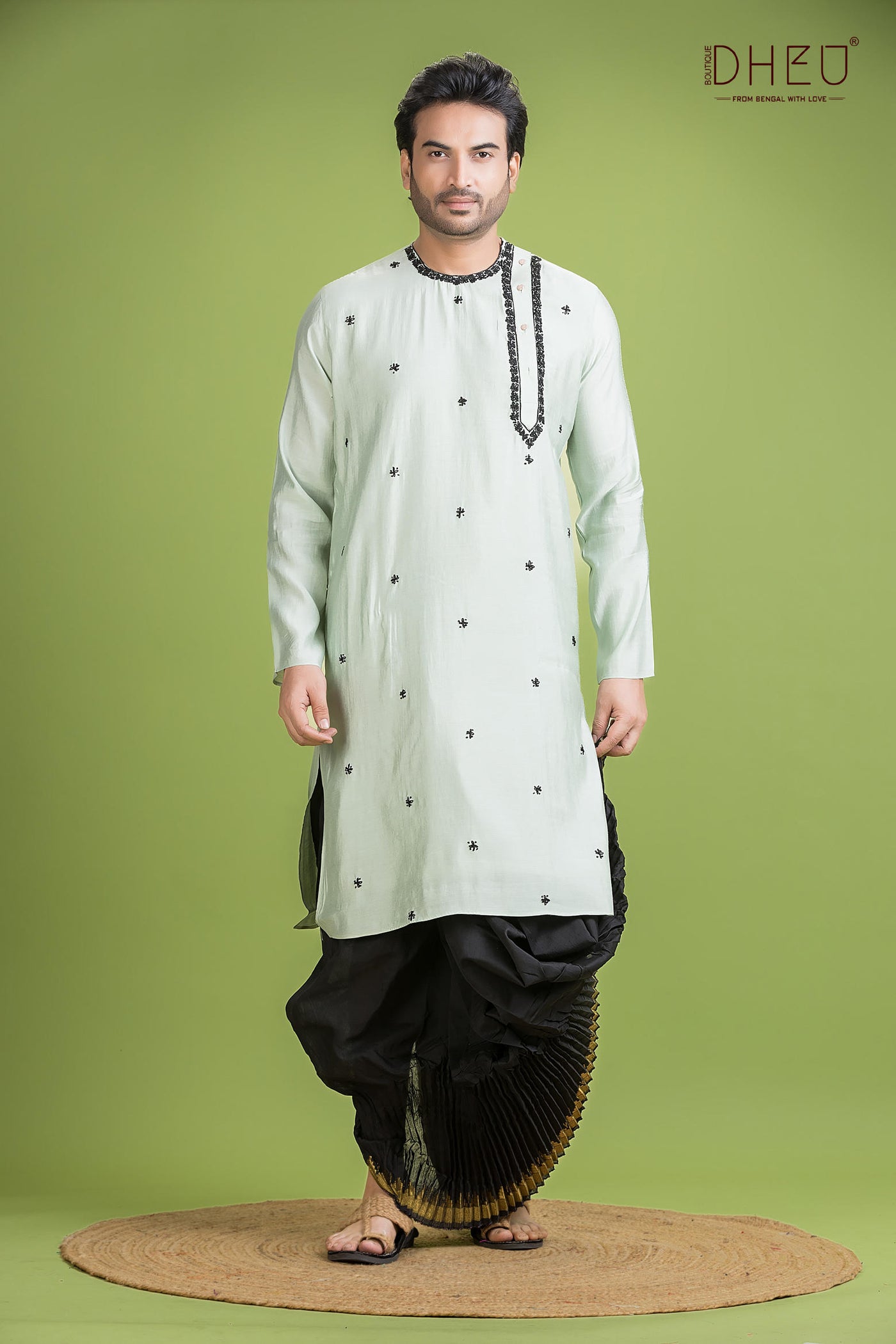 Designer Silk Kurta & Dhoti(Optional) Set