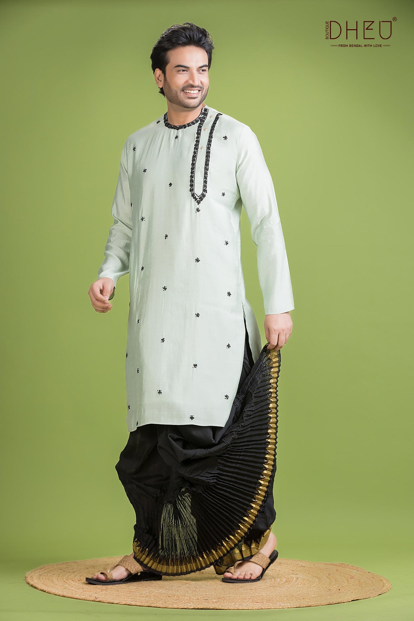 Designer Silk Kurta & Dhoti(Optional) Set
