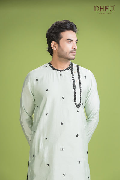 Designer Silk Kurta & Dhoti(Optional) Set