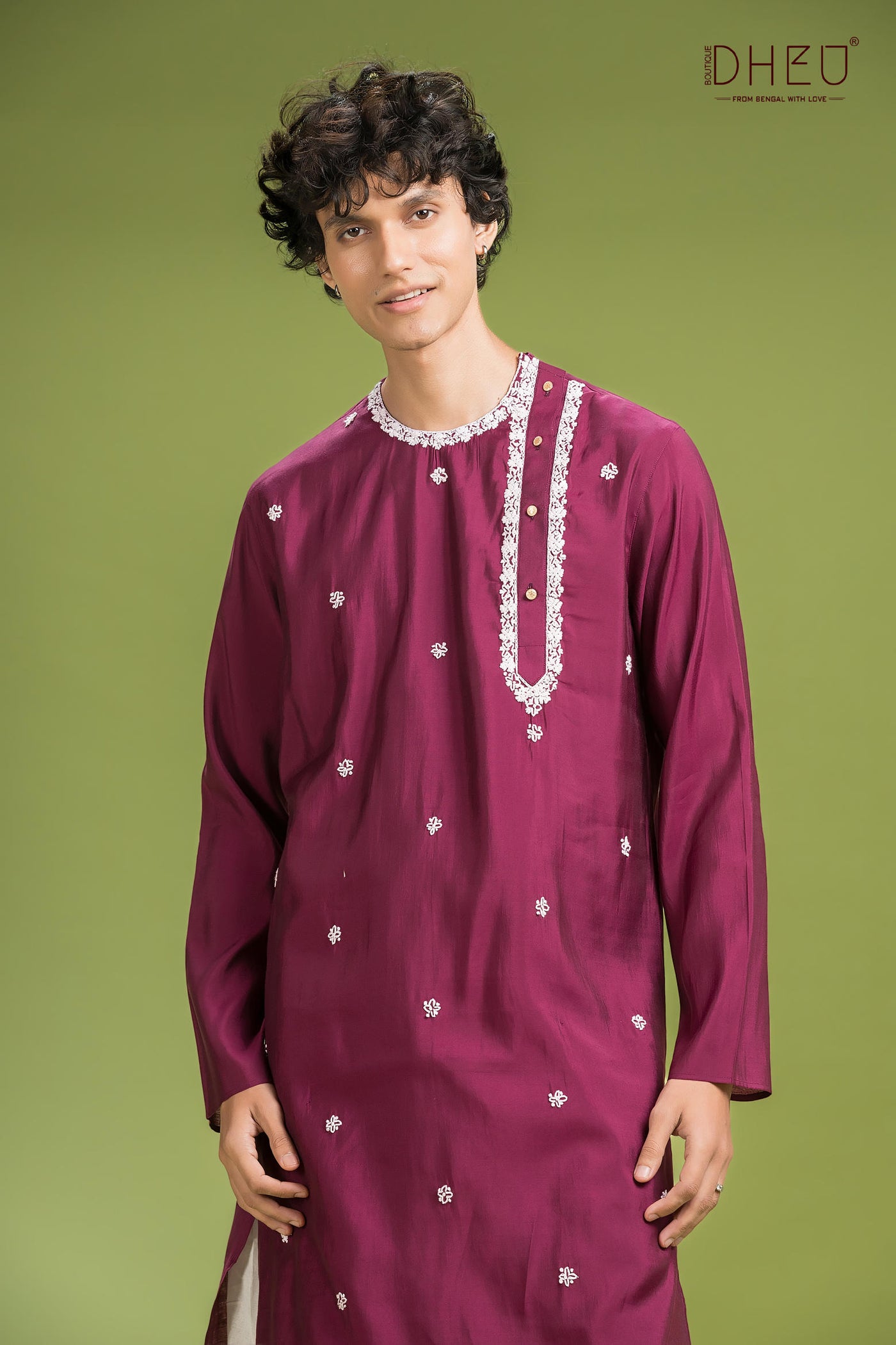 Exclusive Katan Silk Kurta & Dhoti(Optional) Set