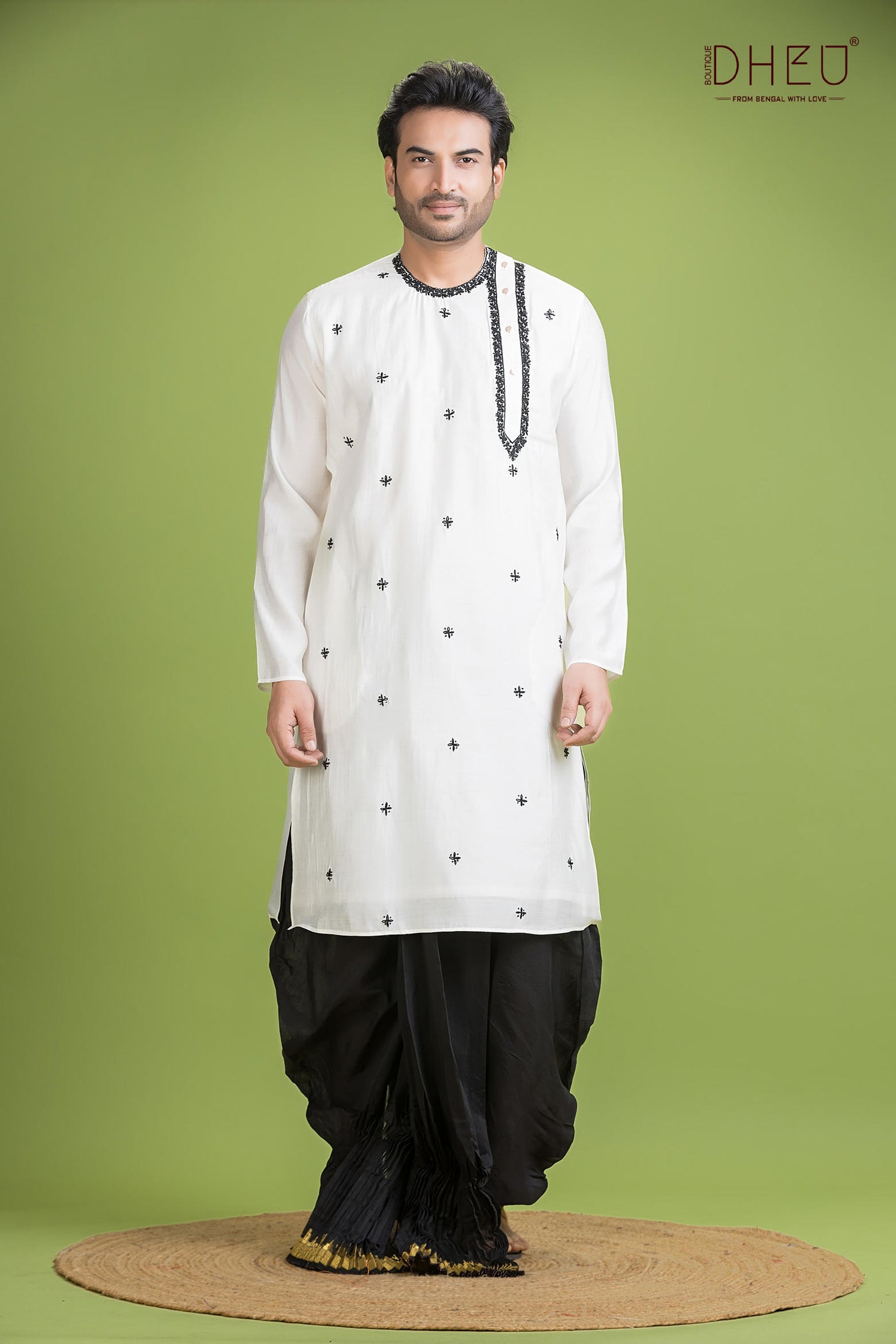 Designer Silk Kurta & Dhoti(Optional) Set