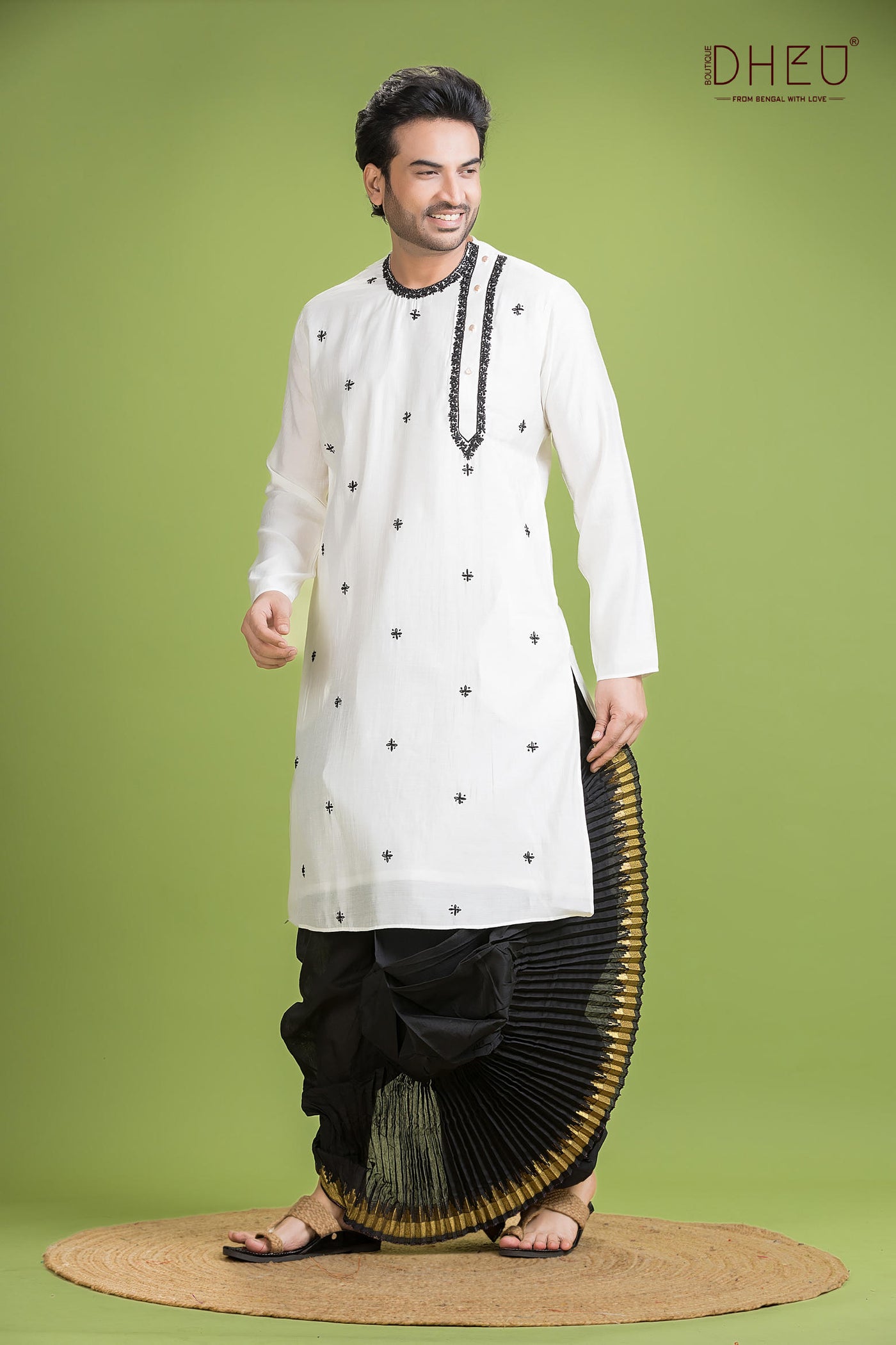 Designer Silk Kurta & Dhoti(Optional) Set