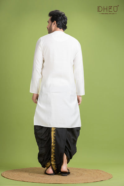 Designer Silk Kurta & Dhoti(Optional) Set