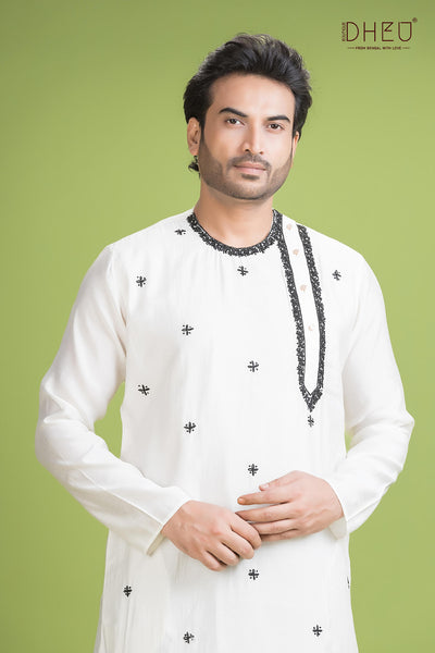 Designer Silk Kurta & Dhoti(Optional) Set