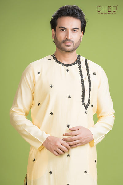Designer Silk Kurta & Dhoti(Optional) Set