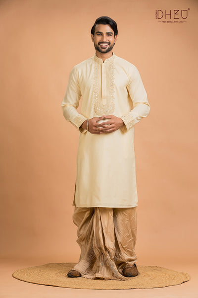 Designer Wedding Kurta & Dhoti(Optional) Set