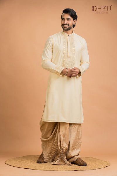 Designer Wedding Kurta & Dhoti(Optional) Set