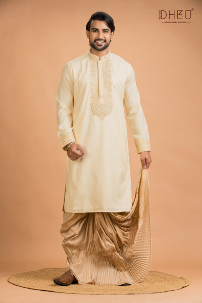 Designer Wedding Kurta & Dhoti(Optional) Set