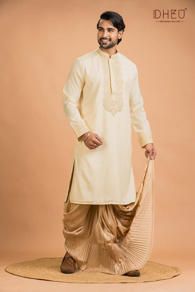 Designer Wedding Kurta & Dhoti(Optional) Set