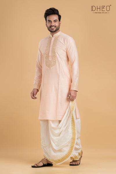 Designer Wedding Kurta & Dhoti(Optional) Set