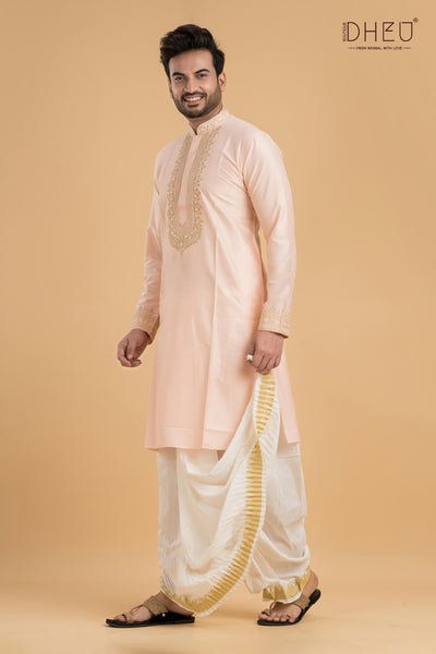 Designer Wedding Kurta & Dhoti(Optional) Set