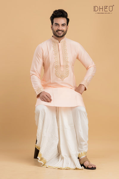 Designer Wedding Kurta & Dhoti(Optional) Set