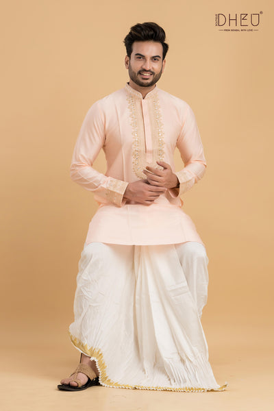 Designer Wedding Kurta & Dhoti(Optional) Set