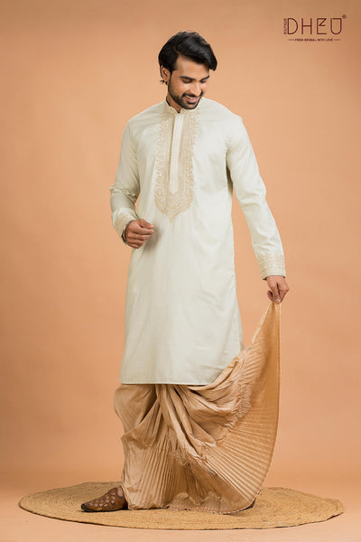 Designer Wedding Kurta & Dhoti(Optional) Set