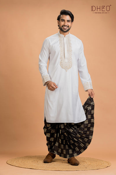 Designer Wedding Kurta & Dhoti(Optional) Set