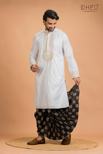 Designer Wedding Kurta & Dhoti(Optional) Set
