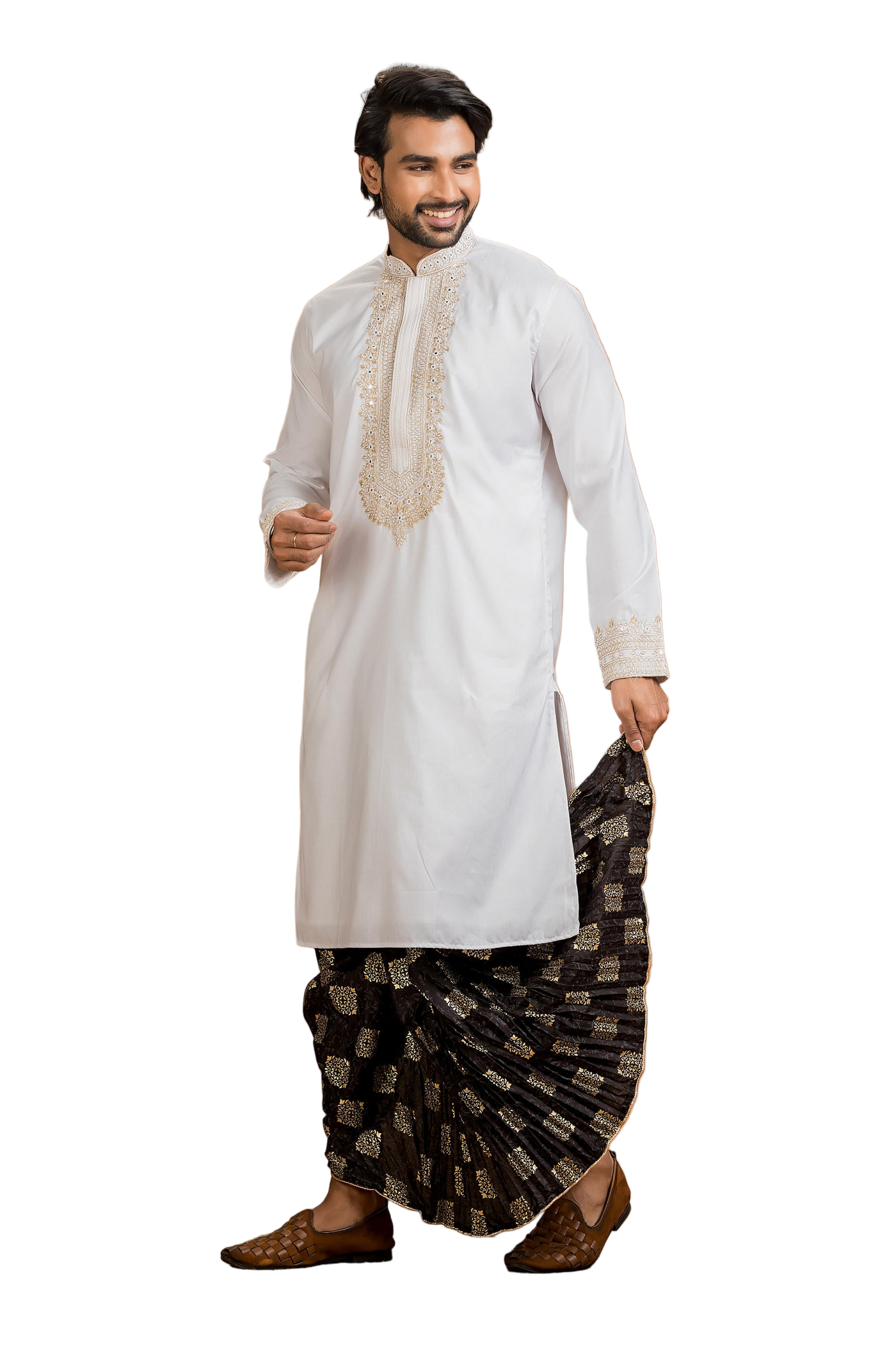 Designer Wedding Kurta & Dhoti(Optional) Set