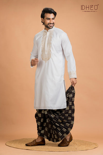 Designer Wedding Kurta & Dhoti(Optional) Set