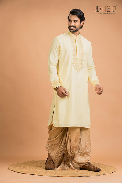 Designer Wedding Kurta & Dhoti(Optional) Set