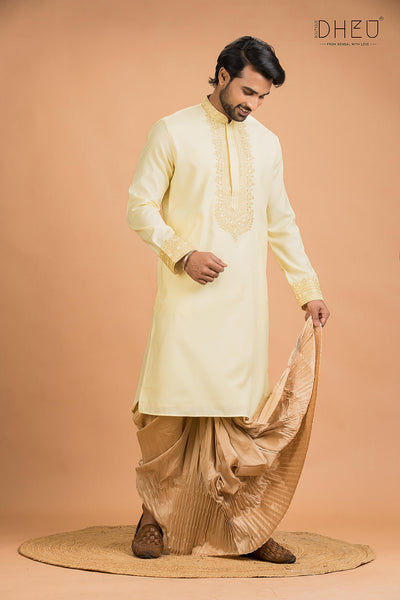 Designer Wedding Kurta & Dhoti(Optional) Set