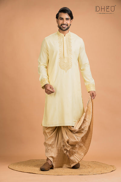 Designer Wedding Kurta & Dhoti(Optional) Set