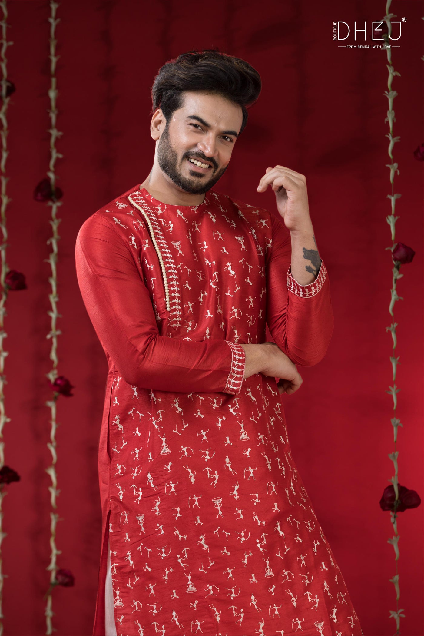 Designer Wedding Silk Kurta & Dhoti(Optional) Set