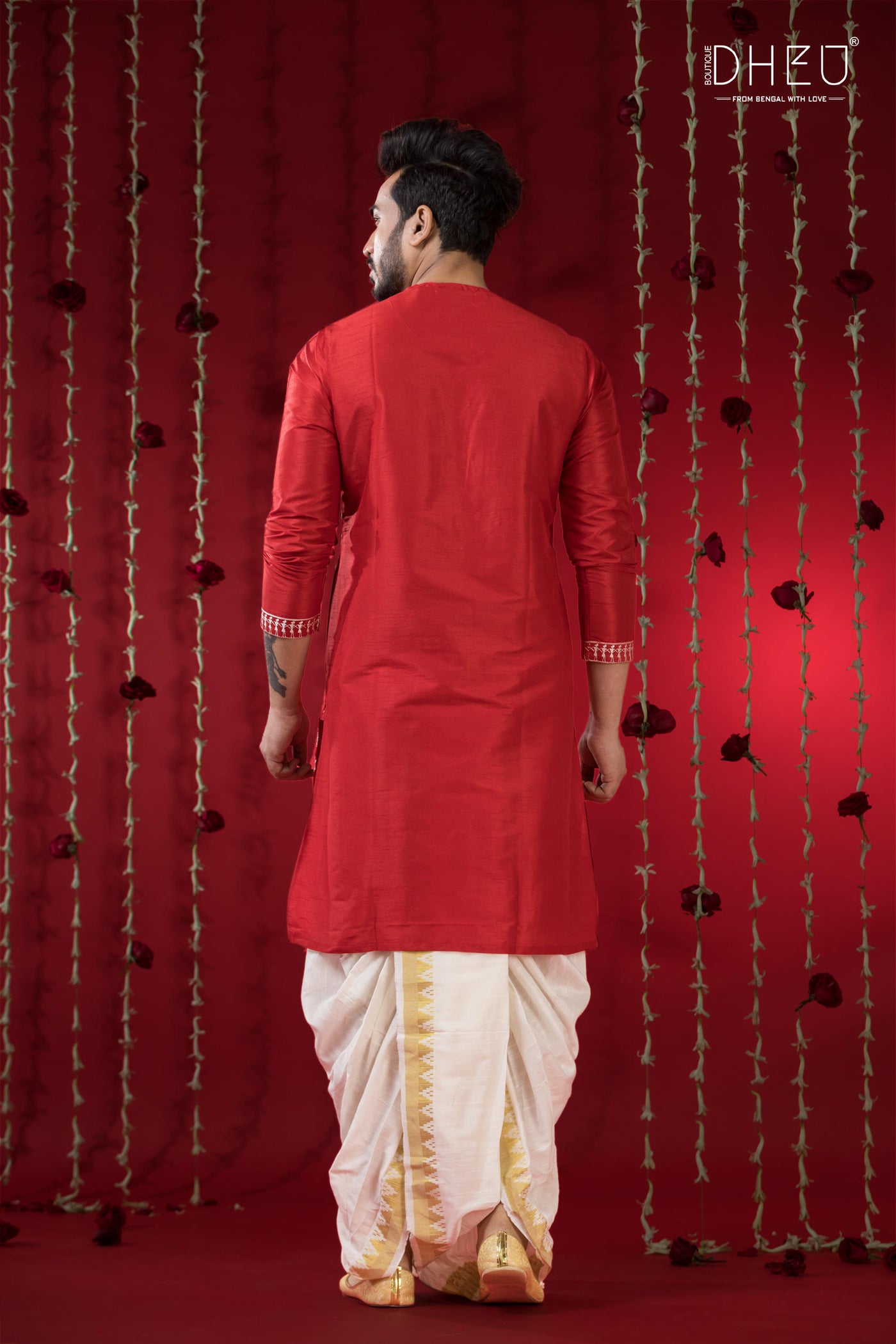Designer Wedding Silk Kurta & Dhoti(Optional) Set