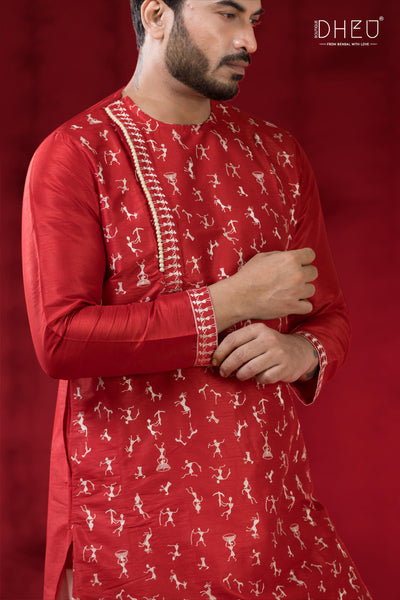 Designer Wedding Silk Kurta & Dhoti(Optional) Set
