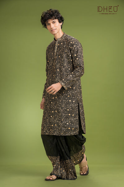Black Pearl Dhuti Punjabi