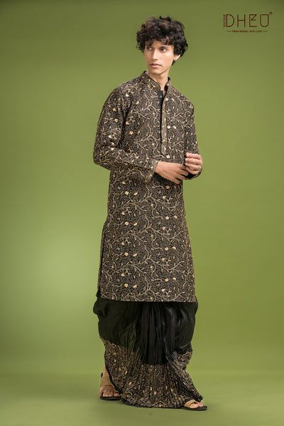 Black Pearl Dhuti Punjabi