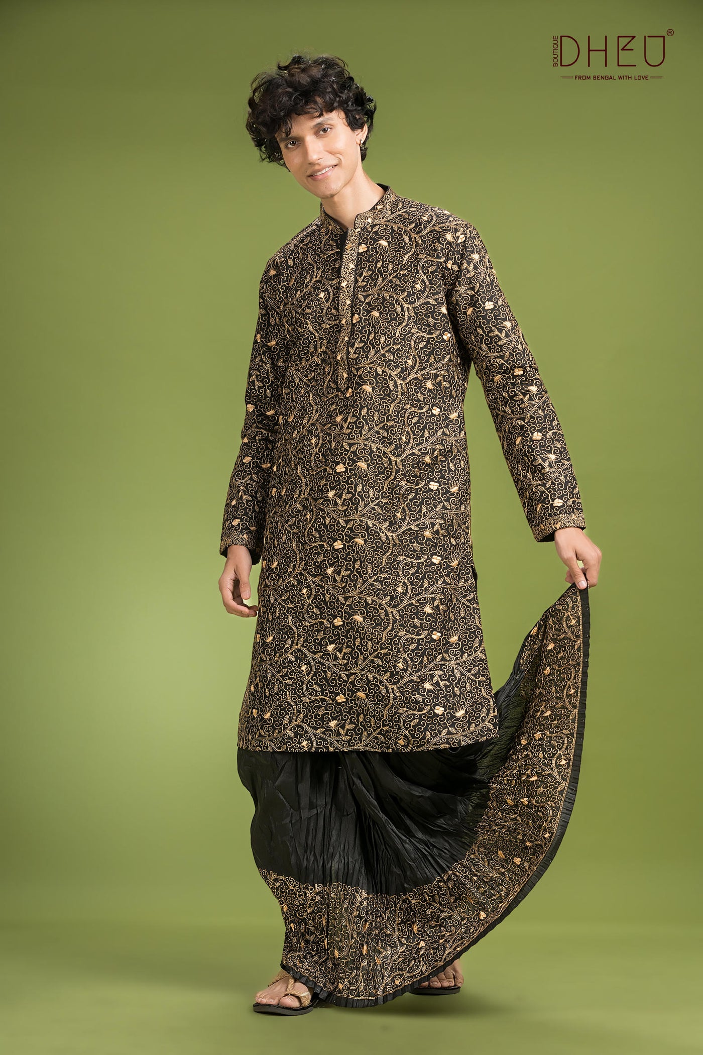 Black Pearl Dhuti Punjabi