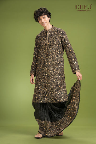 Black Pearl Dhuti Punjabi