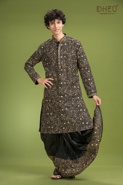 Black Pearl Dhuti Punjabi