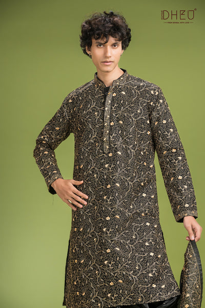Black Pearl Dhuti Punjabi