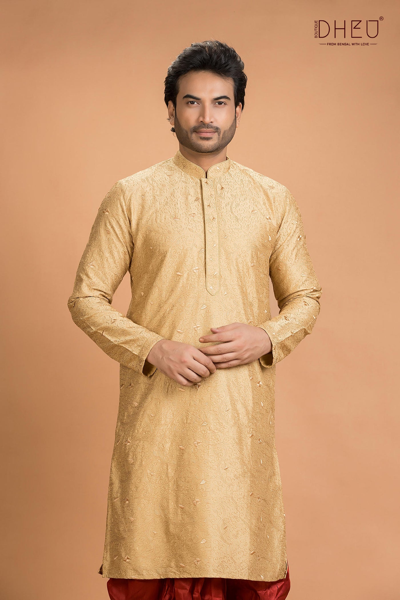Exclusive Katan Silk Kurta & Dhoti(Optional) Set