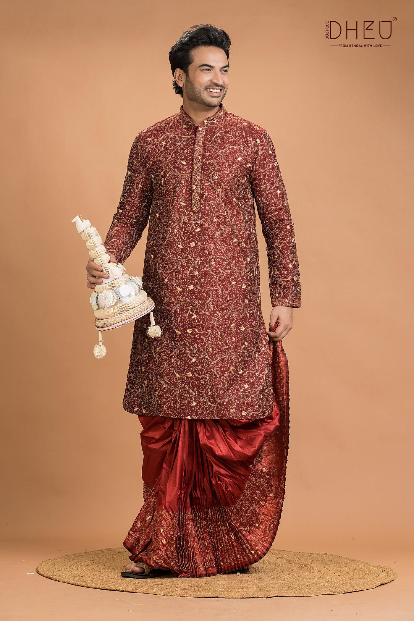 Exclusive Katan Silk Kurta & Dhoti(Optional) Set