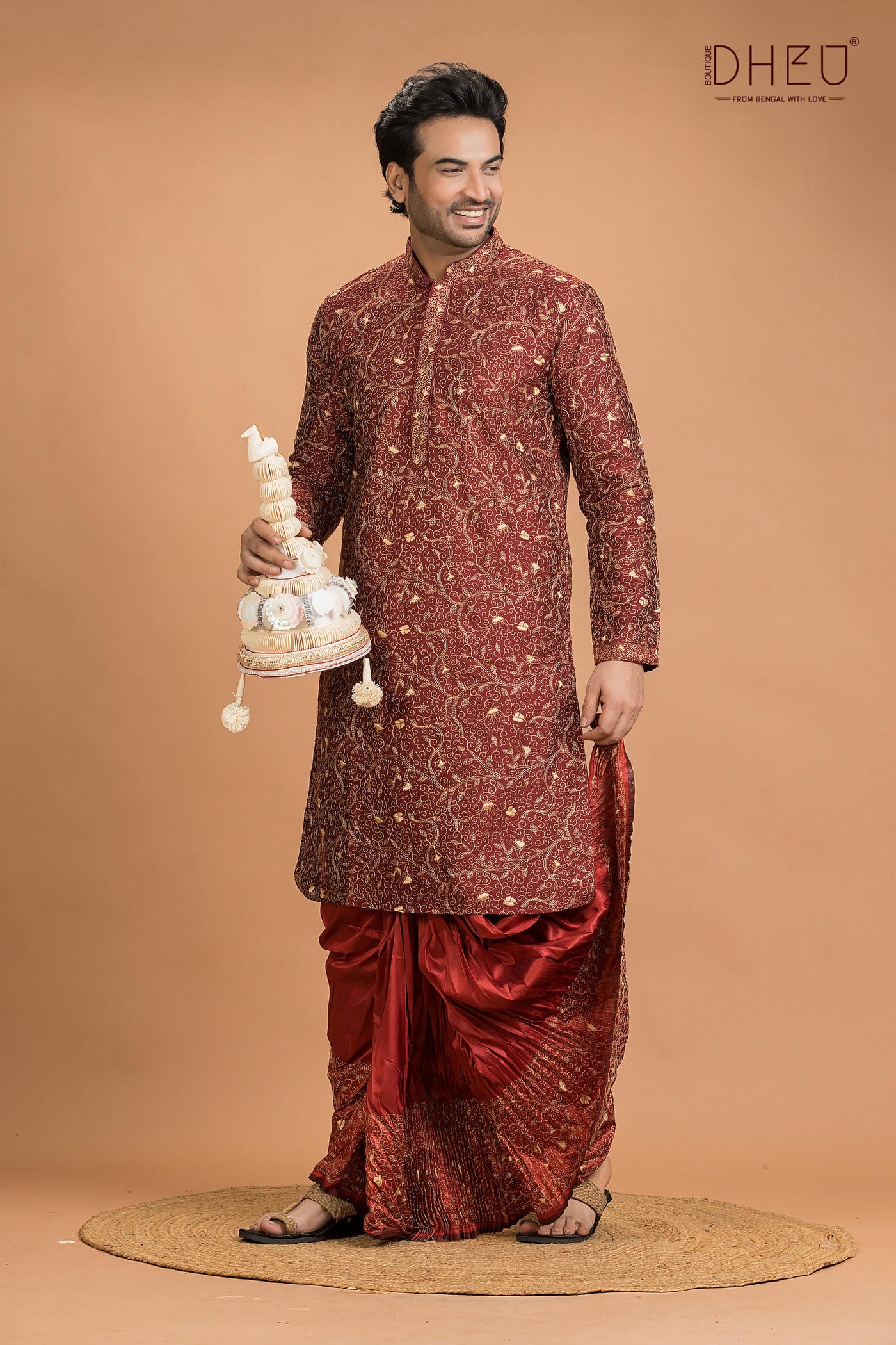 Exclusive Katan Silk Kurta & Dhoti(Optional) Set