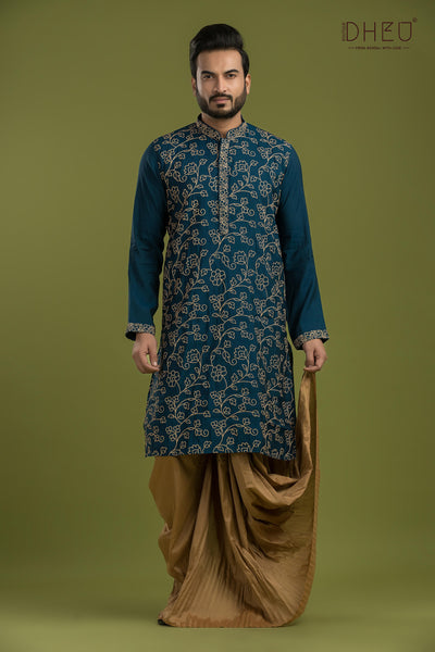 Designer Embroidery Kurta & Dhoti(Optional) Set