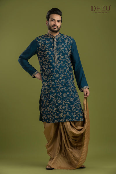 Designer Embroidery Kurta & Dhoti(Optional) Set