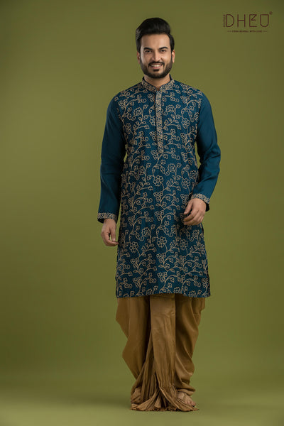 Designer Embroidery Kurta & Dhoti(Optional) Set