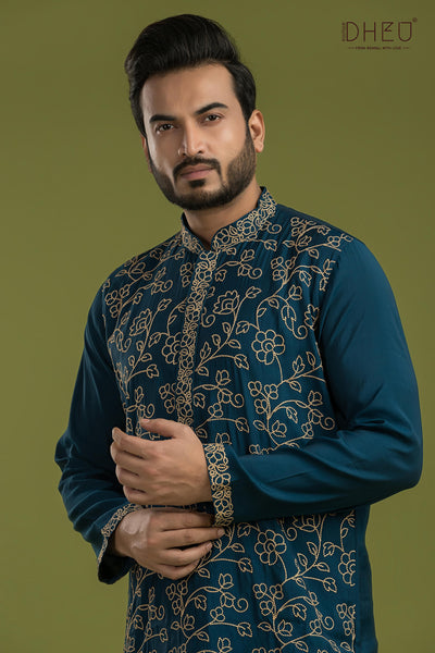 Designer Embroidery Kurta & Dhoti(Optional) Set
