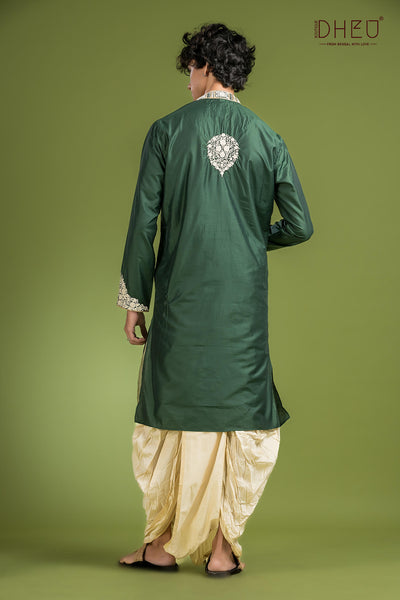 Banglar Biye Dhuti(Optional) Kurta Set