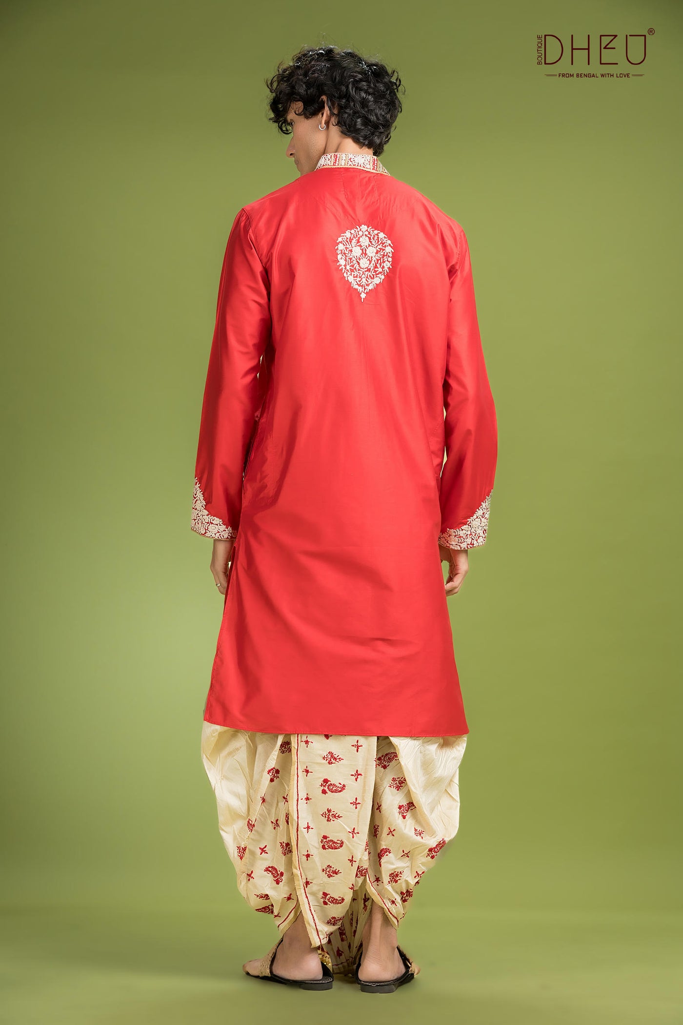 Shubho Bibaho Katan Silk Kurta & Dhoti(Optional) Set