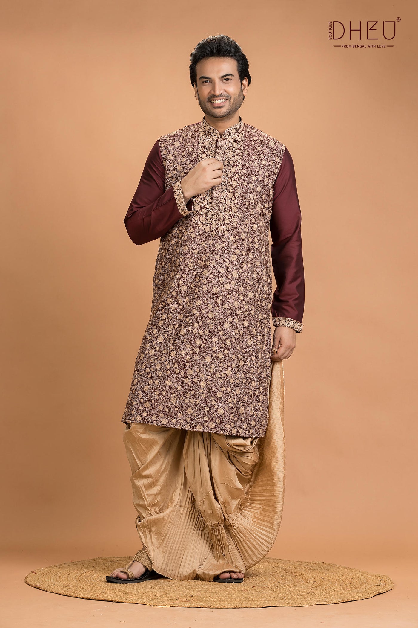 Exclusive Katan Silk Kurta & Dhoti(Optional) Set