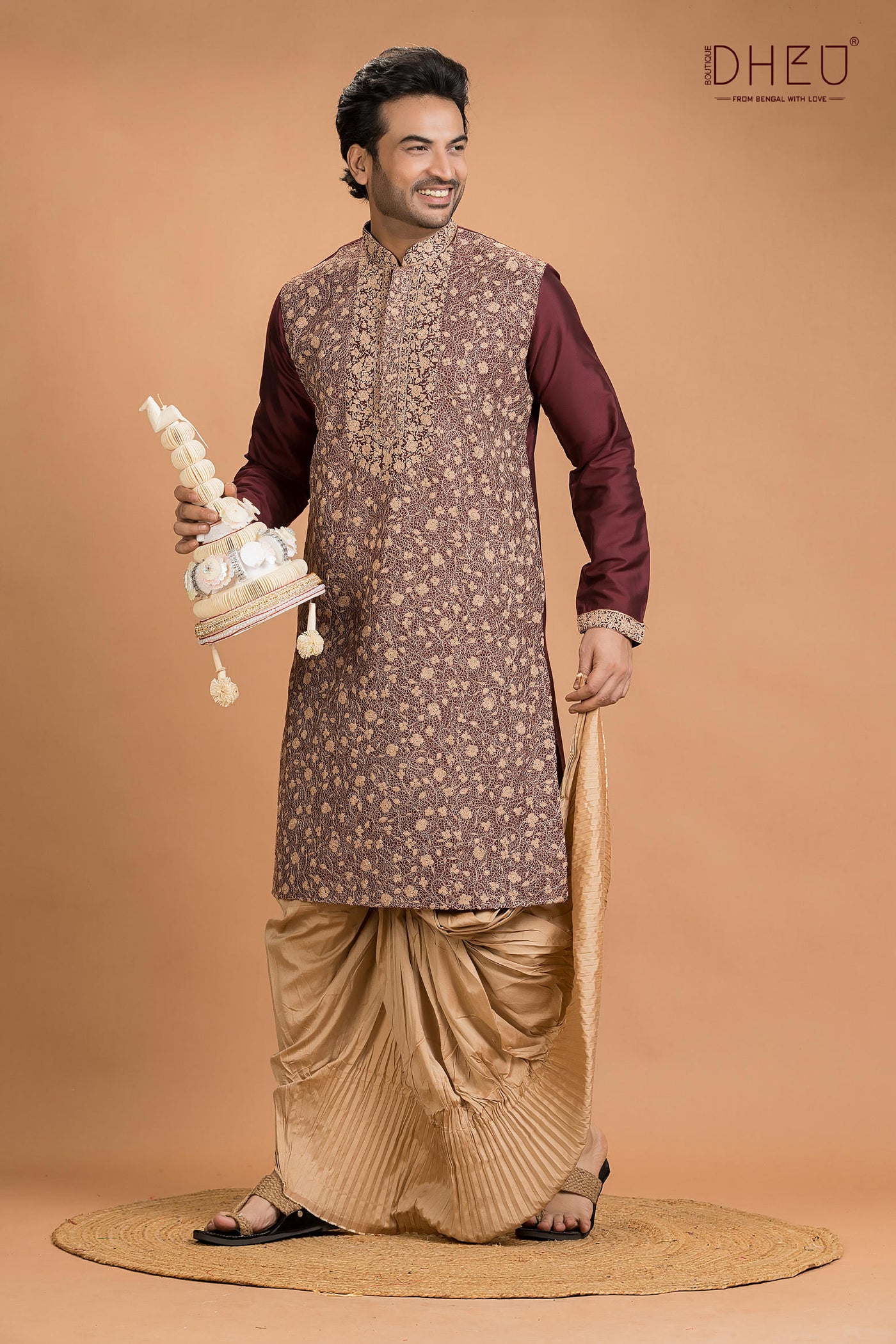 Exclusive Katan Silk Kurta & Dhoti(Optional) Set