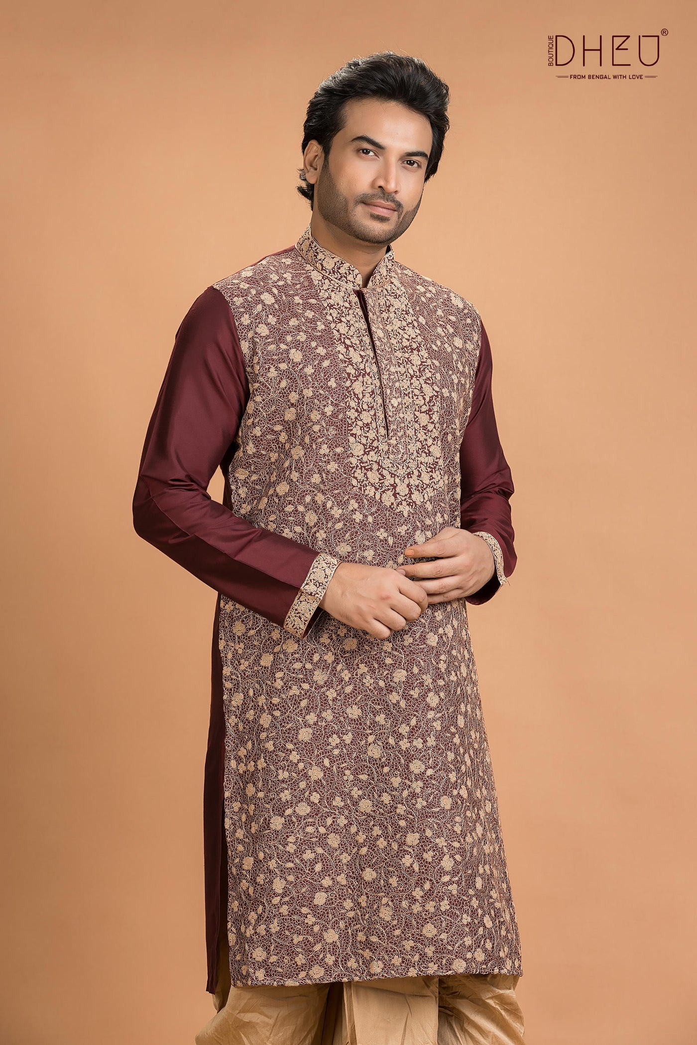 Exclusive Katan Silk Kurta & Dhoti(Optional) Set