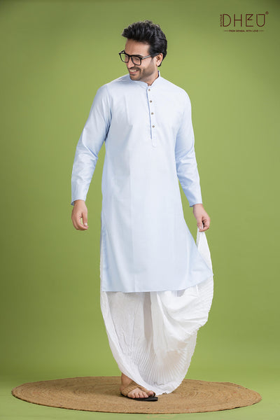 Casual Style Kurta-Dhoti Full Set