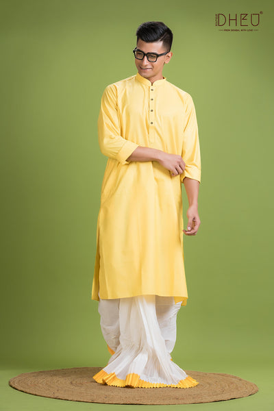 Casual Style Kurta-Dhoti Full Set