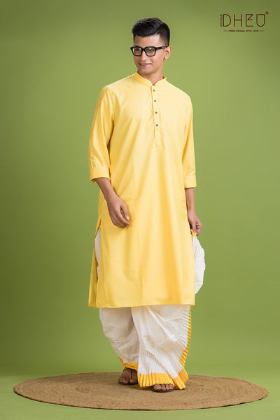 Casual Style Kurta-Dhoti Full Set