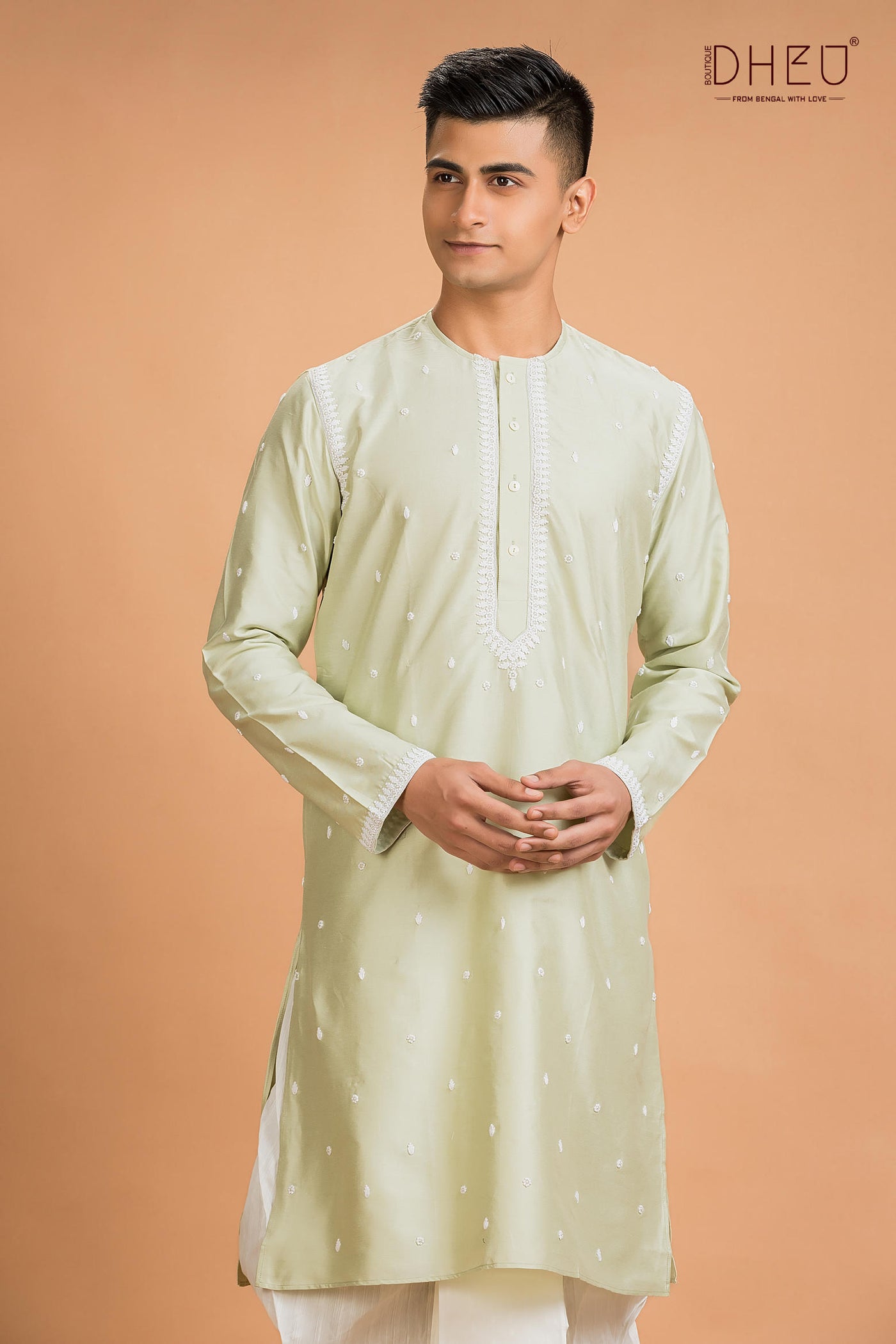 Exclusive Katan Silk Kurta & Dhoti(Optional) Set